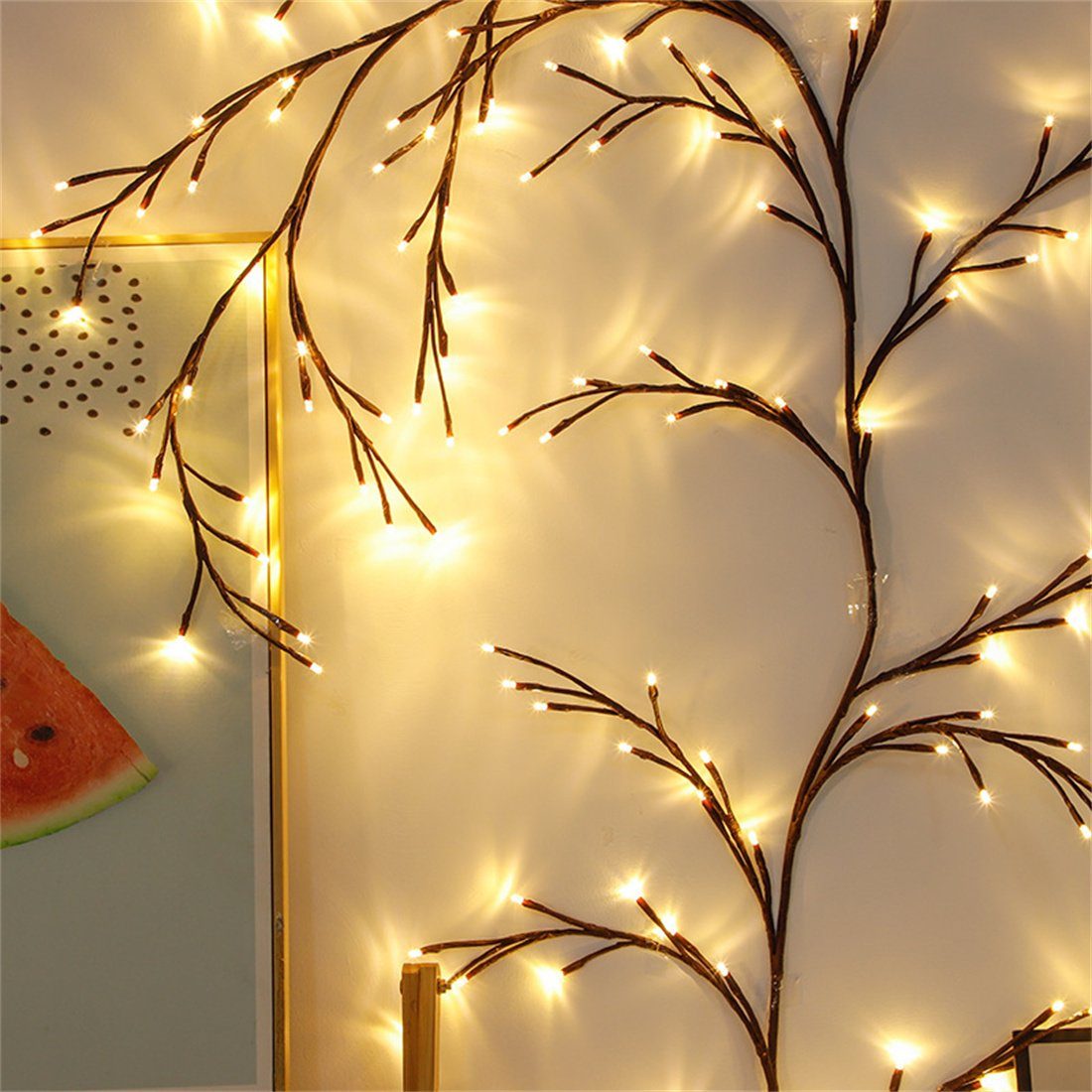 DAYUT LED led lichter für wohnzimmer weihnachtsdekoration Dekofigur baum zweig rattan