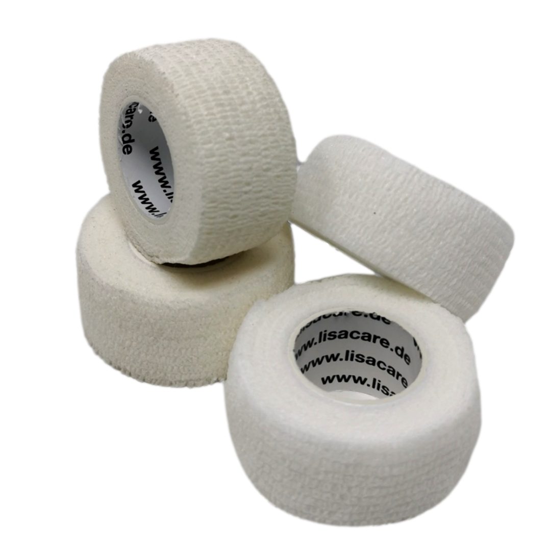 LisaCare Wundpflaster Selbsthaftender Fingerverband - Fingerpflaster/Bandage (Set, 4 St., Weiß / 2,5cm x 4,5m), Zertifiziertes Medizinprodukt!