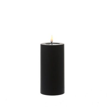 Deluxe Homeart LED-Kerze MIA für Außen 3D Flamme flackernd H: 15cm D: 7,5cm outdoor schwarz (1-tlg)
