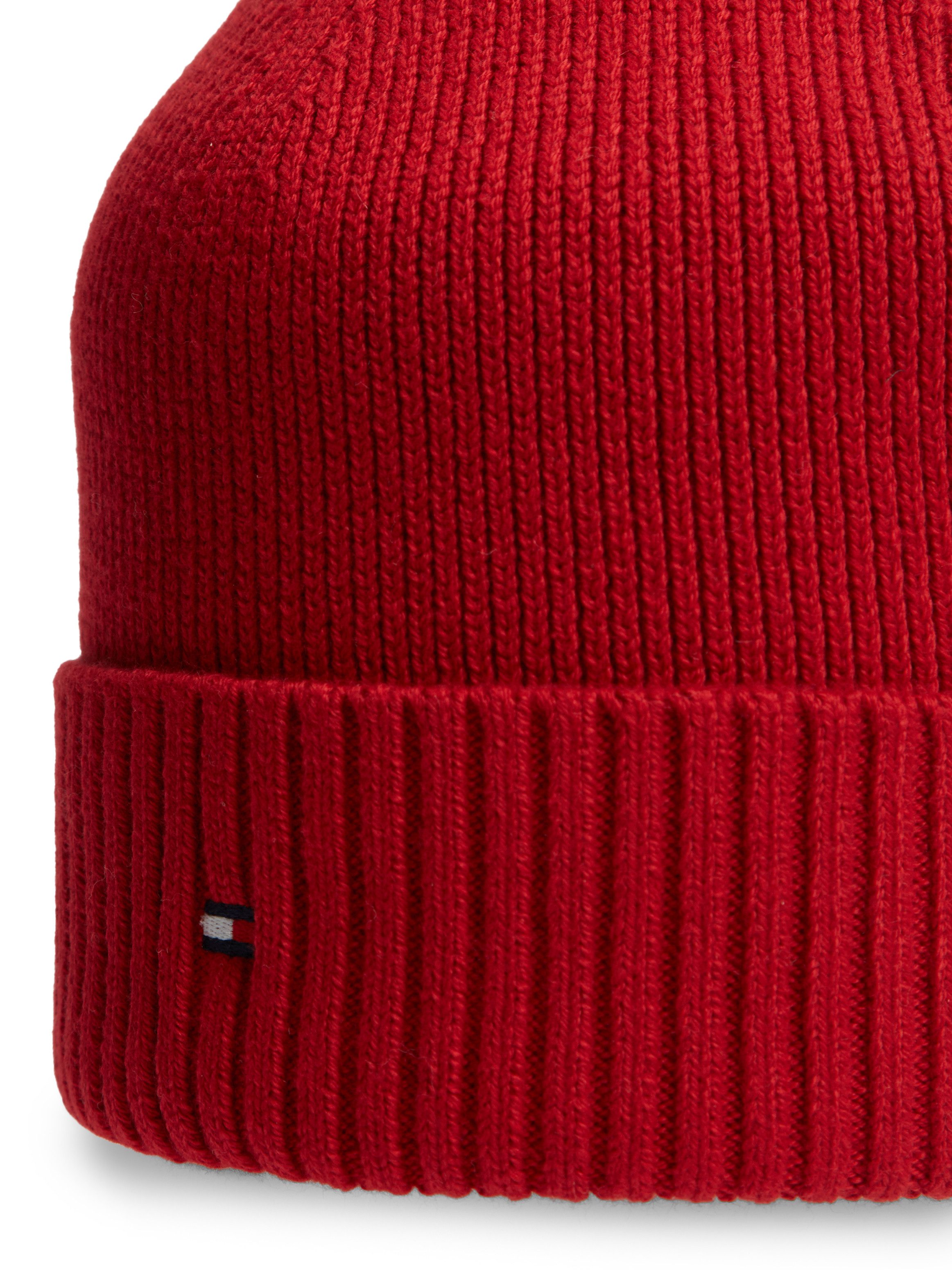 Tommy Hilfiger Strickmütze TH FLAG PIMA COTTON BEANIE Beanie mit Logostickerei, mit Kaschmiranteil Unisex – Bild 4 von 4