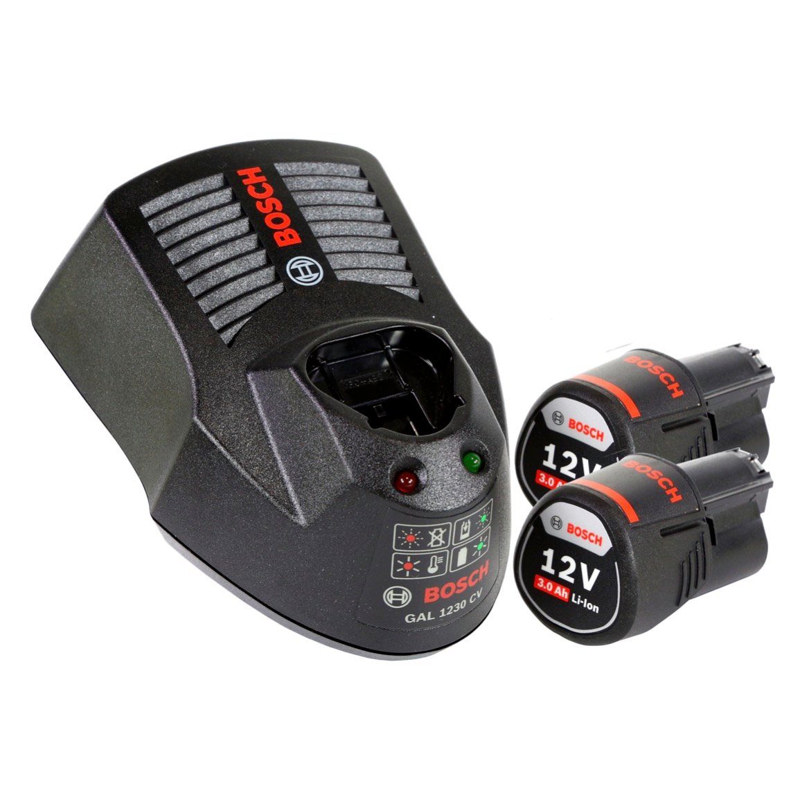 Bosch Professional Winkelbohrmaschine Professional GWB 12V-10 Akku Winkelbohrmaschine 12 V 11 Nm + 2x Akku