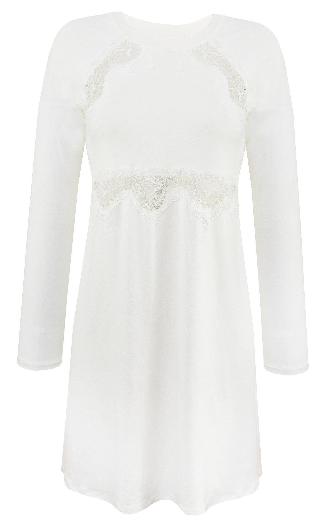 DKaren Nachthemd mit langen Ärmeln und Spitze günstig online kaufen