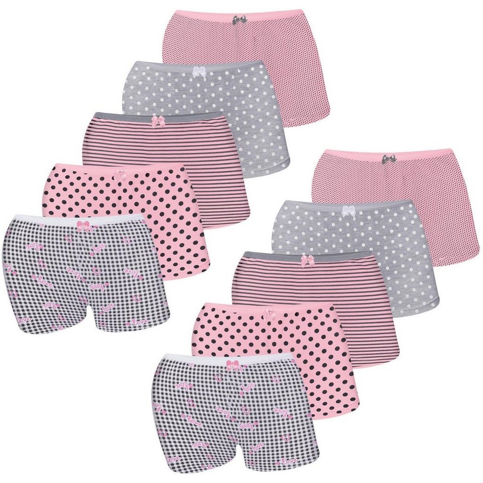 LOREZA Panty 10 Mädchen Pantys aus Baumwolle Unterwäsche (Spar-Packung, 10- St), Schadstoffgeprüfte Qualität & Bequemer Schnitt