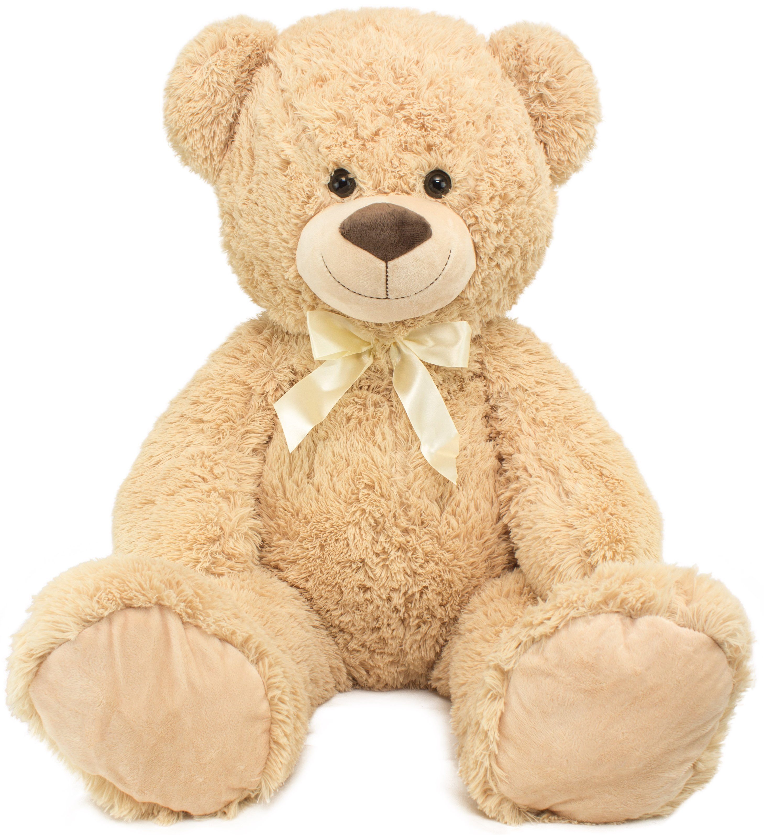BRUBAKER Kuscheltier XXL Teddy 100 cm mit Nikolausmütze (1-St., mit Schleife und Geschenk Tasche), großer Teddy Bär - Weihnachten, Plüschtier mit Weihnachtsmütze