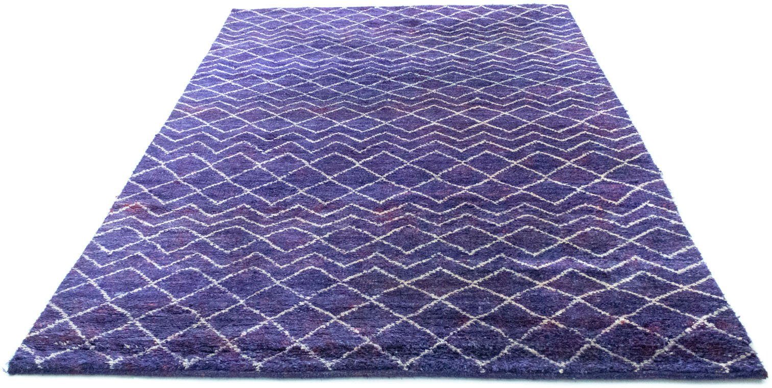 Teppich »Designer Teppich handgeknüpft lila«, morgenland, rechteckig, Höhe  18 mm, Viskose