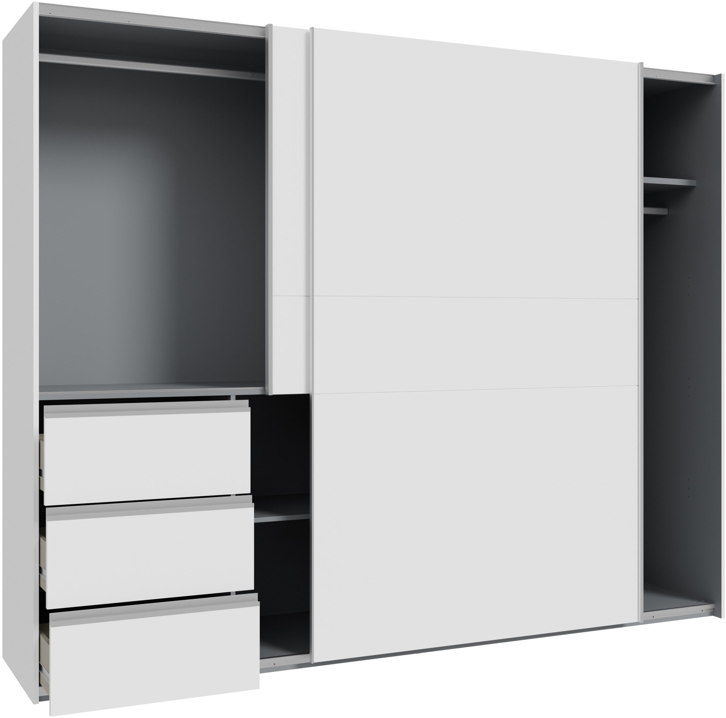 FORTE Schwebetürenschrank Schwebetürenschrank, Stauraum, Schubkästen, erhältlich in 2 Dekoren – Bild 4 von 5