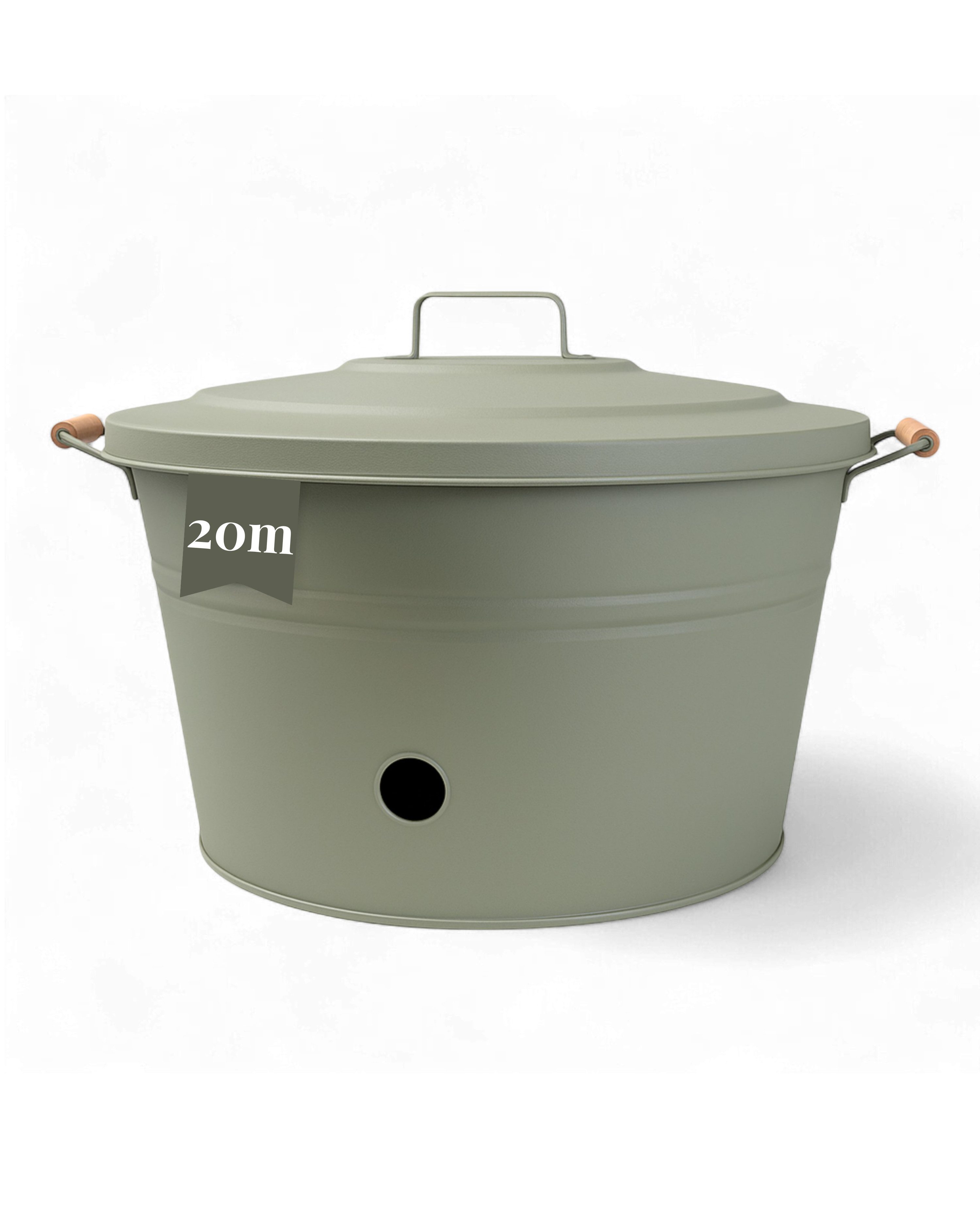 LIVLIG Schlauchhalterung Schlauchaufbewahrung mit Deckel, Schlauchtopf, flexibel platzierbar, (1x Schlauchtopf mit Deckel, Abflusslöcher: Im Boden integriert – für saubere, trockene Lagerung)