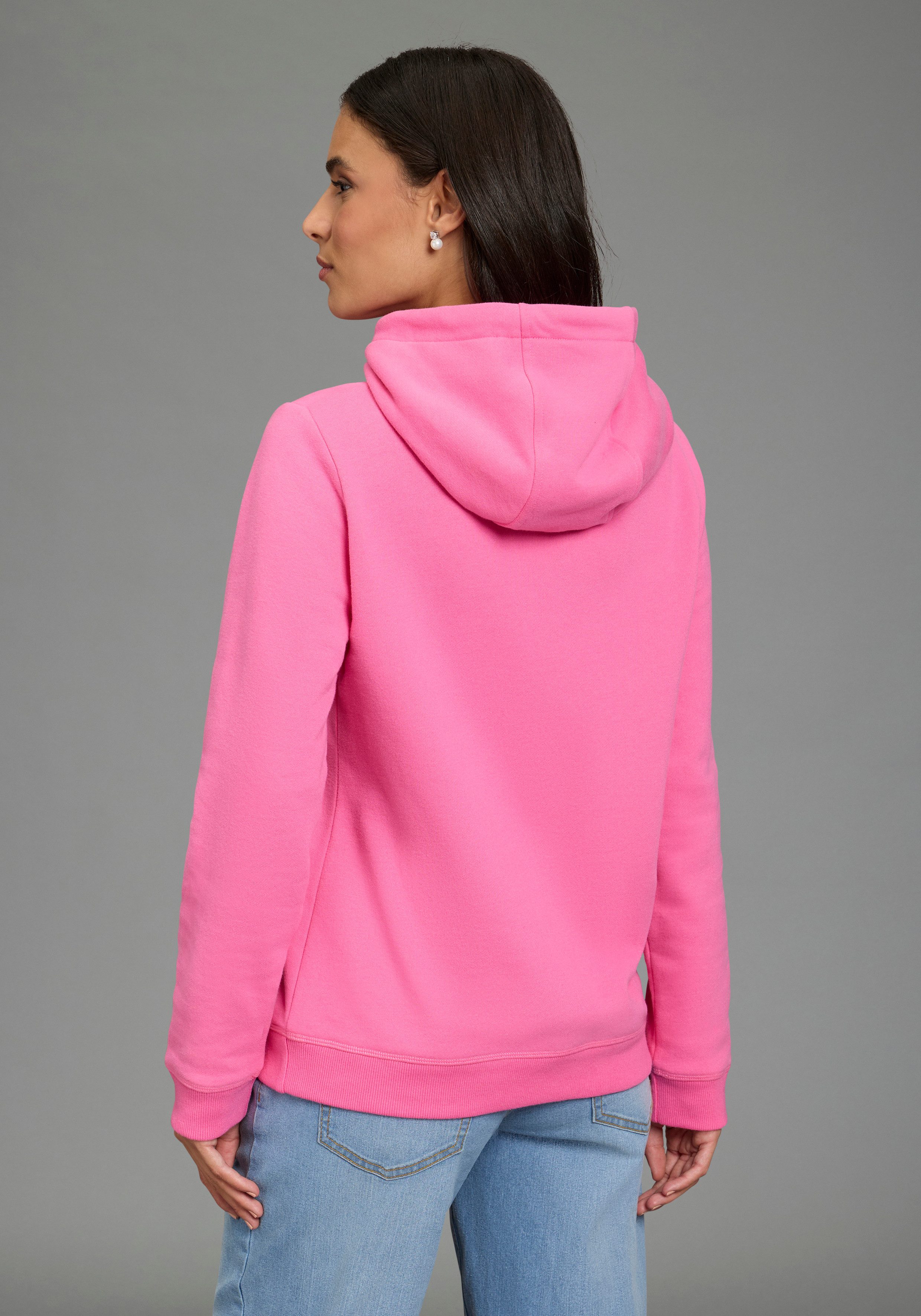 DELMAO Kapuzensweatshirt Weiche Baumwollmischung mit Print, Kordel und mari günstig online kaufen