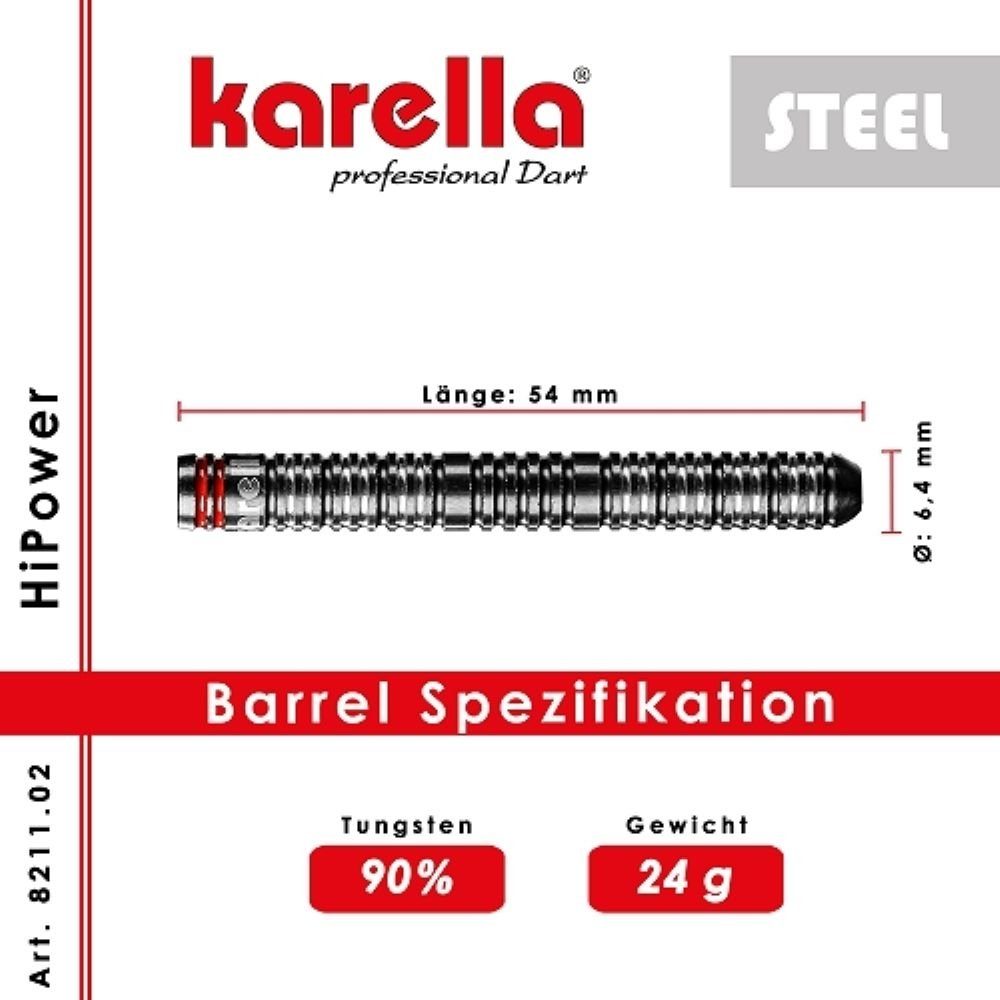 schwarz, Steeldart Dartpfeil Tungsten Karella HiPower 90%