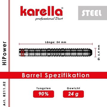 Karella Dartpfeil Steeldart HiPower schwarz, 90% Tungsten