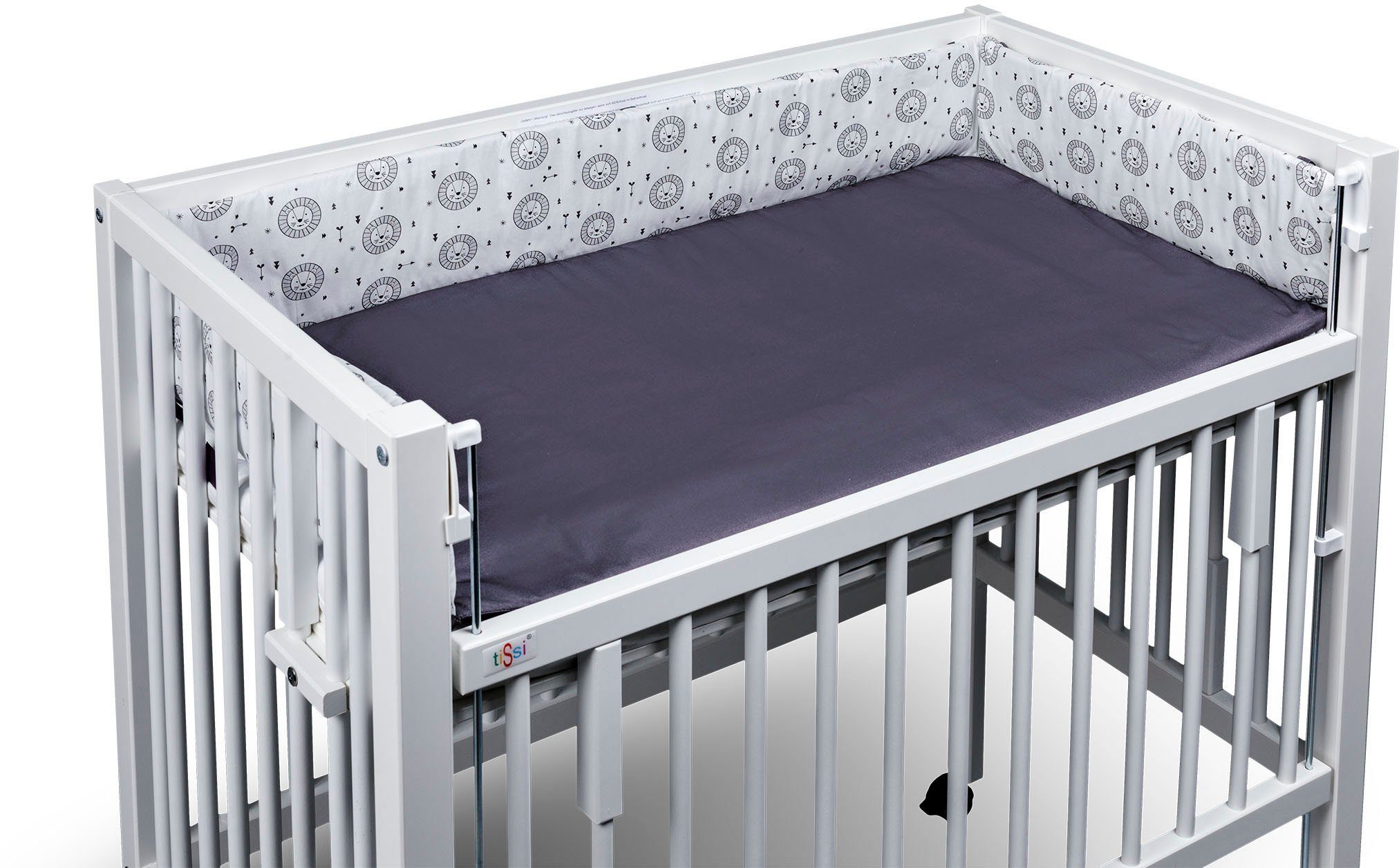 tiSsi® cm 50x90 Beistellbett passend für Bettnestchen Einlage), grau (2-tlg., tiSsi® Lion, Maxi, und Nestchen