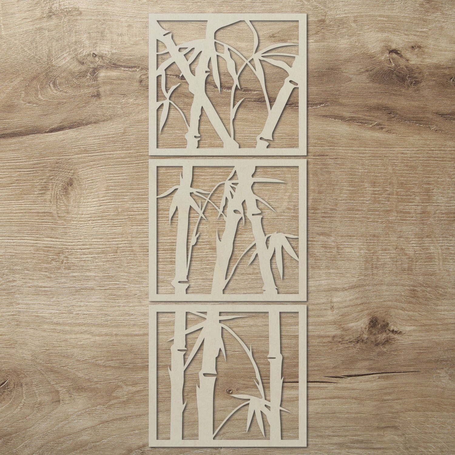 Namofactur Wanddekoobjekt XXL Bambus Holz Wanddeko Unbehandelt