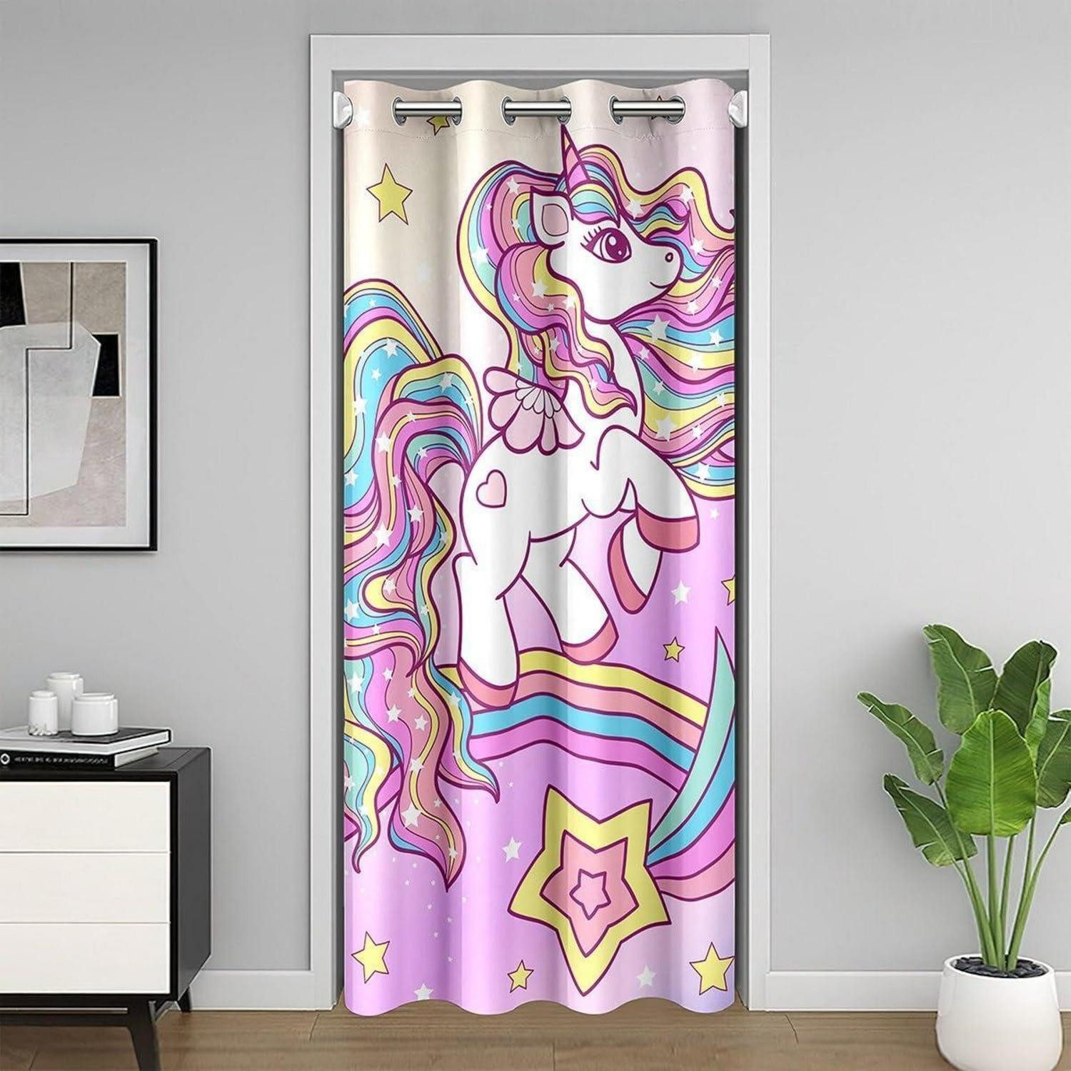 LuxusKollektion Türvorhang Türvorhang Einhorn Glitter 86x203cm Mehrfarbig (1 St)