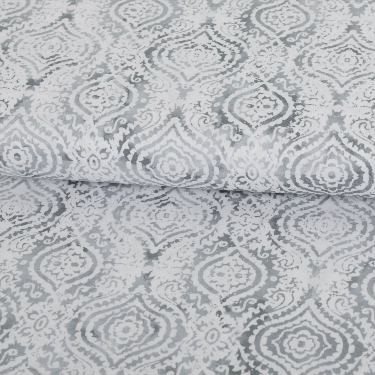 SCHÖNER LEBEN. Stoff Baumwollstoff Meterware Trachtenstoffe Trachten Ornament grau 145cm, allergikergeeignet,atmungsaktiv,pflegeleicht