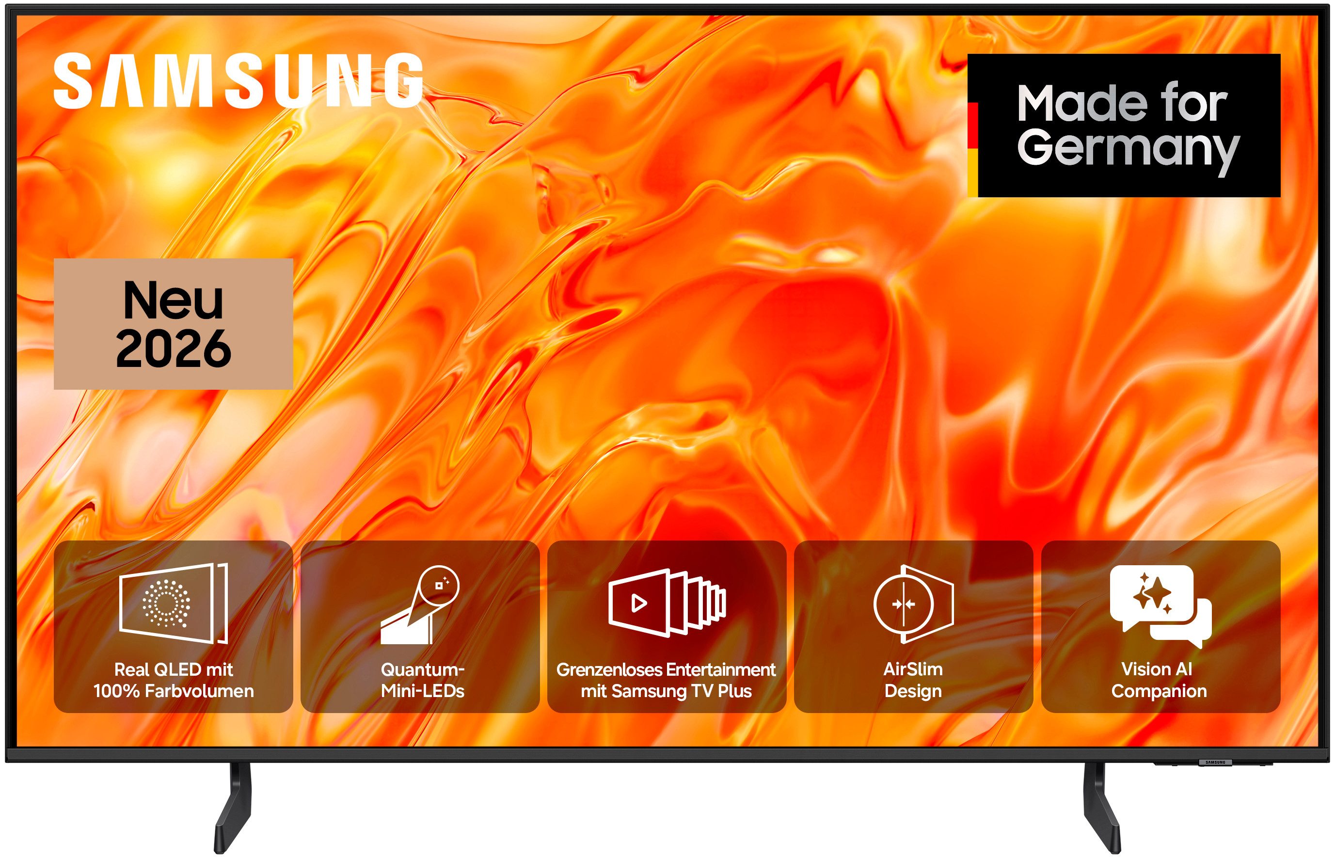 Samsung GQ50QN70HAU QLED-Fernseher (125 cm/50 Zoll, 4K Ultra HD, Smart-TV, Real QLED, Quantum-Mini-LEDs, Gaming Hub mit 144 Hz, Adaptive Sound)