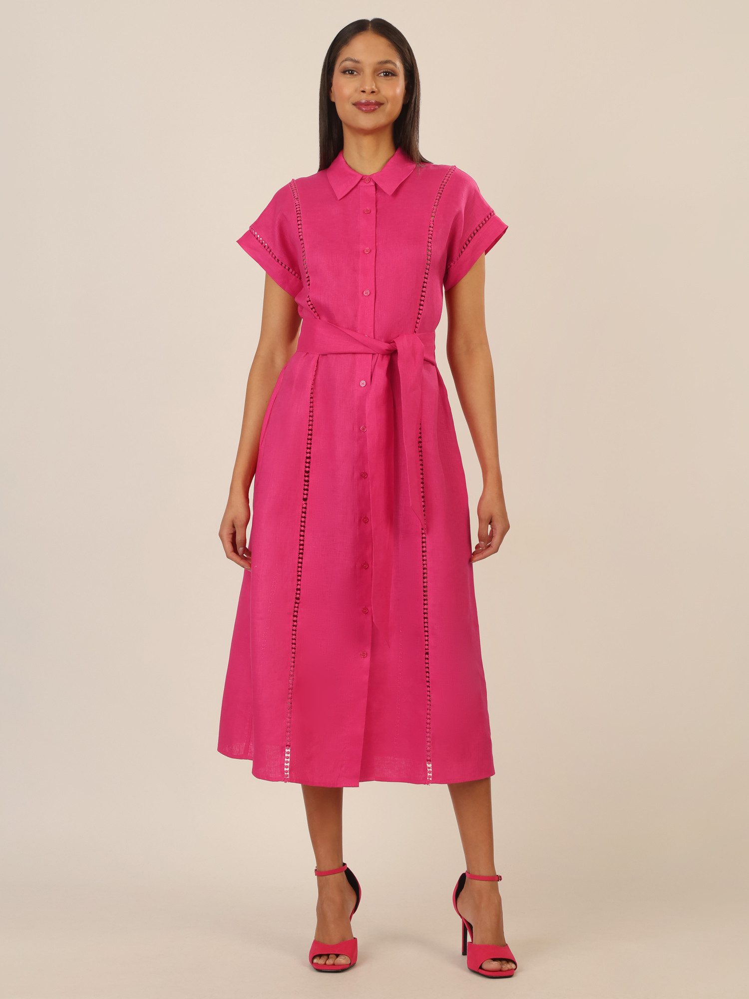 mint & mia Midikleid mit Bindegürtel günstig online kaufen