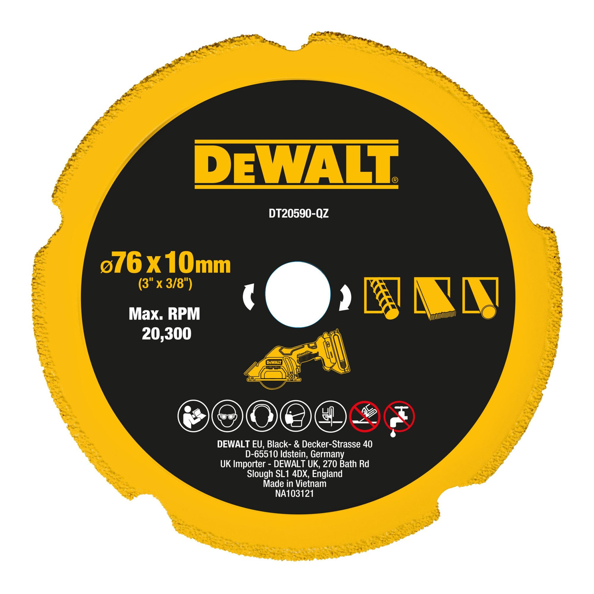 DeWalt Trennscheiben DEWALT Multi-Material-Diamanttrennscheibe 76mm DT20590-QZ
