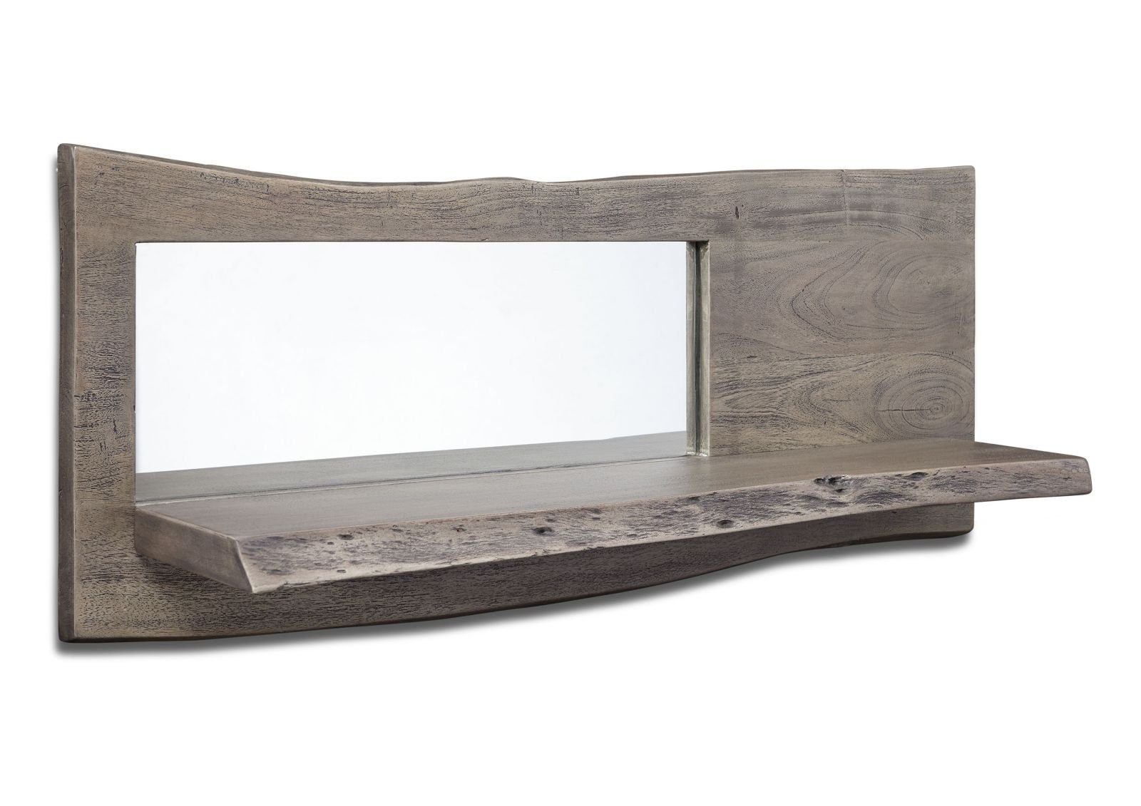 Massivmoebel24 Wandregal, 1-tlg., Wandregal Akazie 101x22x38 grau lackiert PURE ACACIA #907. € 179,90