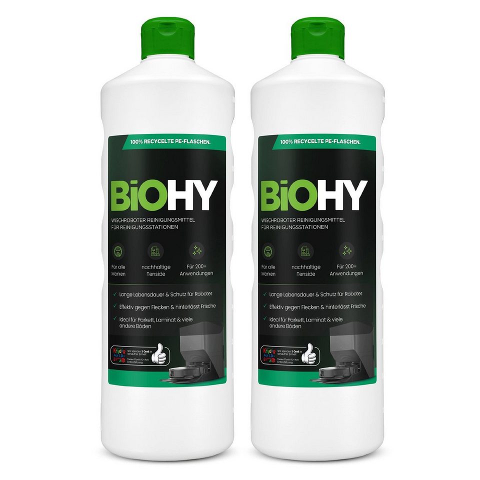 BiOHY Hartbodenreiniger Wischroboter Reinigungsmittel für Reinigungsstationen 2er Pack...