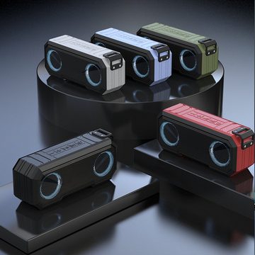 Diida Soundboxen,Lautsprecher,TWS,Bluetooth 5.0,Doppelhorn,3000mAh Bluetooth-Lautsprecher (IPX7 wasserdicht, LED-Leuchten)