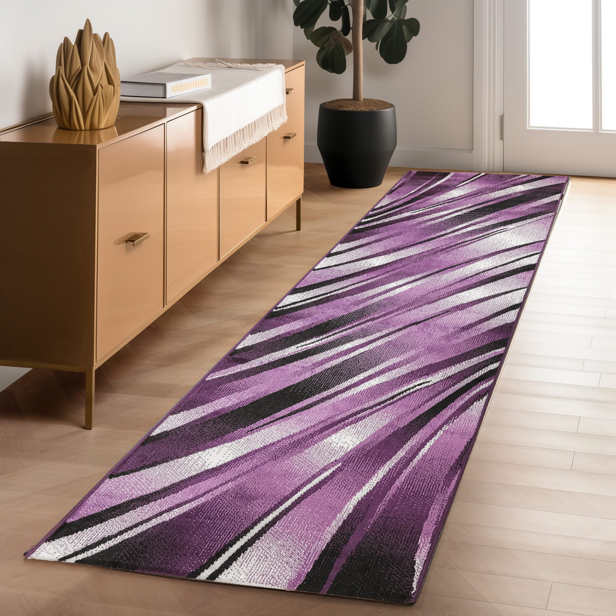 Carpettex Designteppich Abstrakt Wellen Design, Läufer, Höhe: 12 mm, Kurzflor Teppich Wohnzimmer Abstrakt Wellen Design versch. größe
