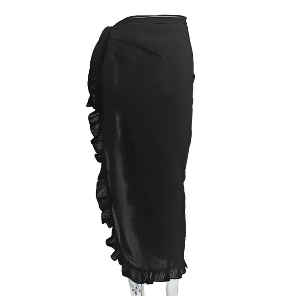 Oemmn Strandrock Damen Strand-Sarong aus – leichtes, Wickelkleid, Strandkleid halbtransparentes Strandtuch und Wickelrock, bikini tuch