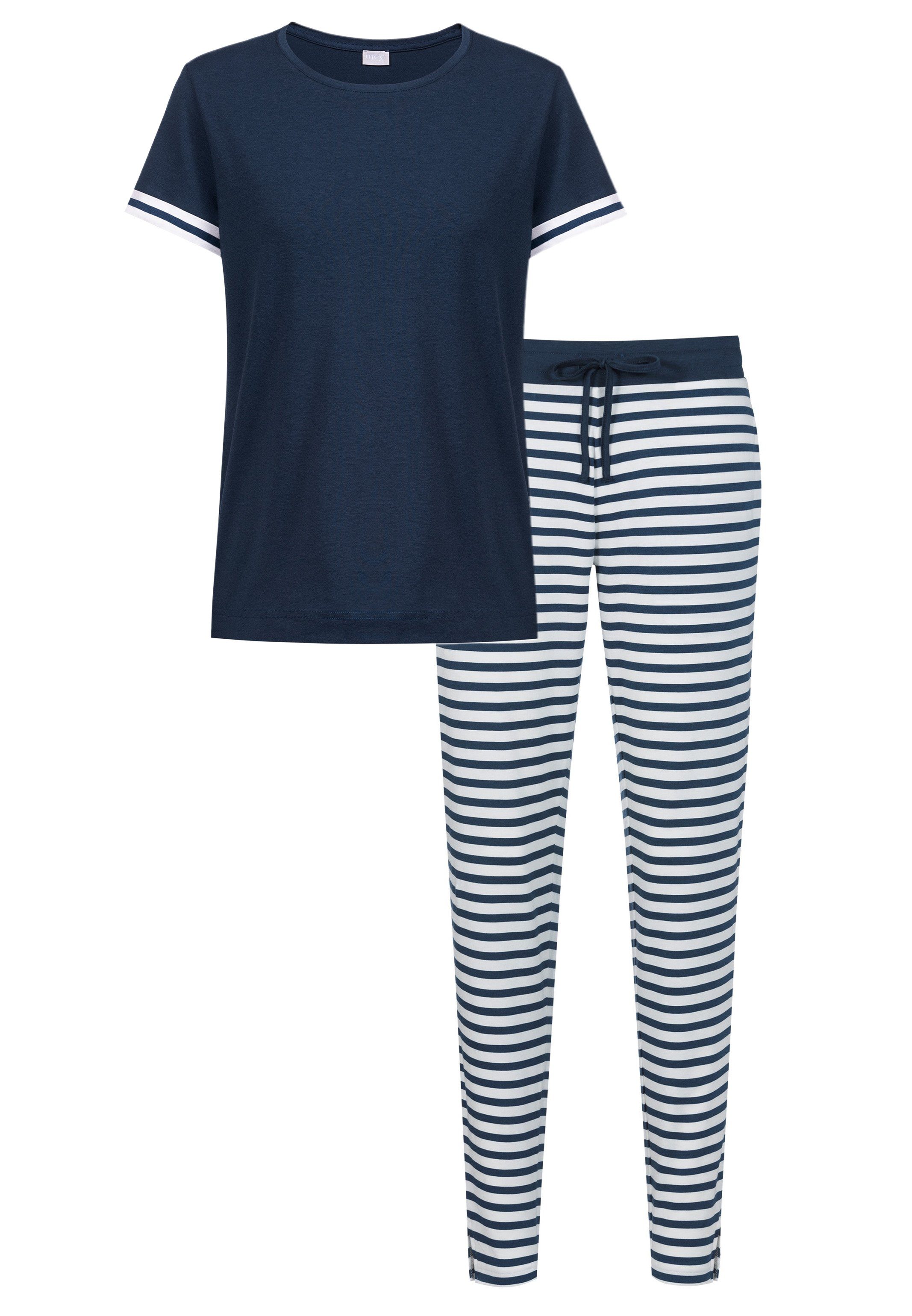 Set Atmungsaktiv tlg) im - Schlafanzug Hose Tessie und lange Pyjama Mey - (Set, 2 Kurzarm-Shirt