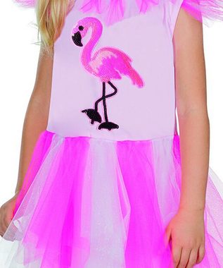 Karneval-Klamotten Kostüm Flamingo rosa Mädchenkostüm mit Flamingo-Haarreif, Kinderkostüm Flamingokleid mit Tüll Vogel Tierkostüm