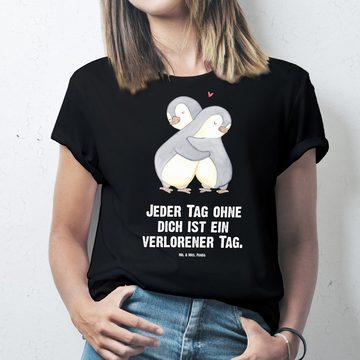 Mr. & Mrs. Panda T-Shirt Pinguine Kuscheln - Schwarz - Geschenk, Heiratsantrag, Mitbringsel, f (1-tlg)