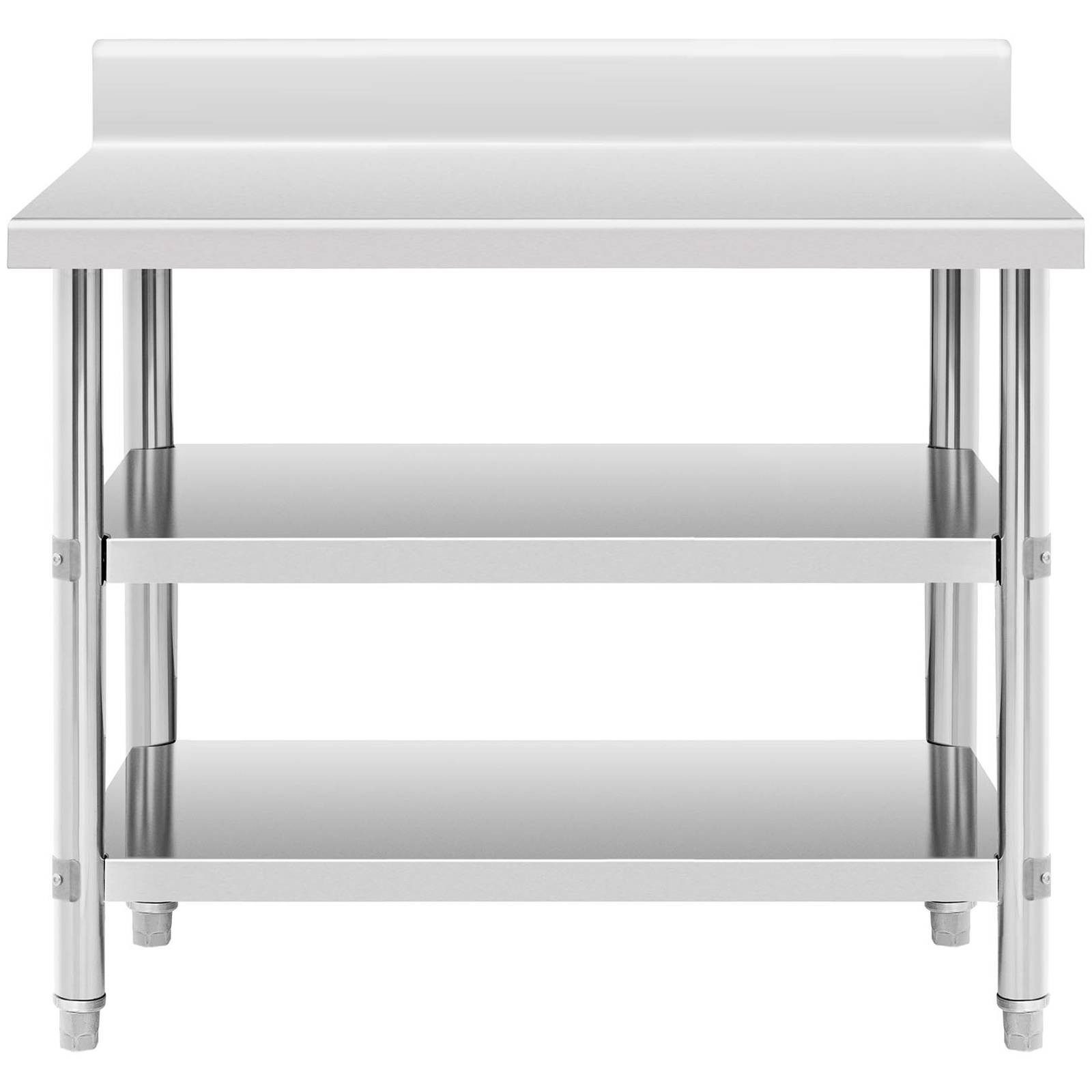 Royal Catering Arbeitstisch 100 x 60 x 96,5cm Edelstahltisch mit Aufkantung Küche 2 Ablagen Gastro, verschiedene Größen – Bild 4 von 5