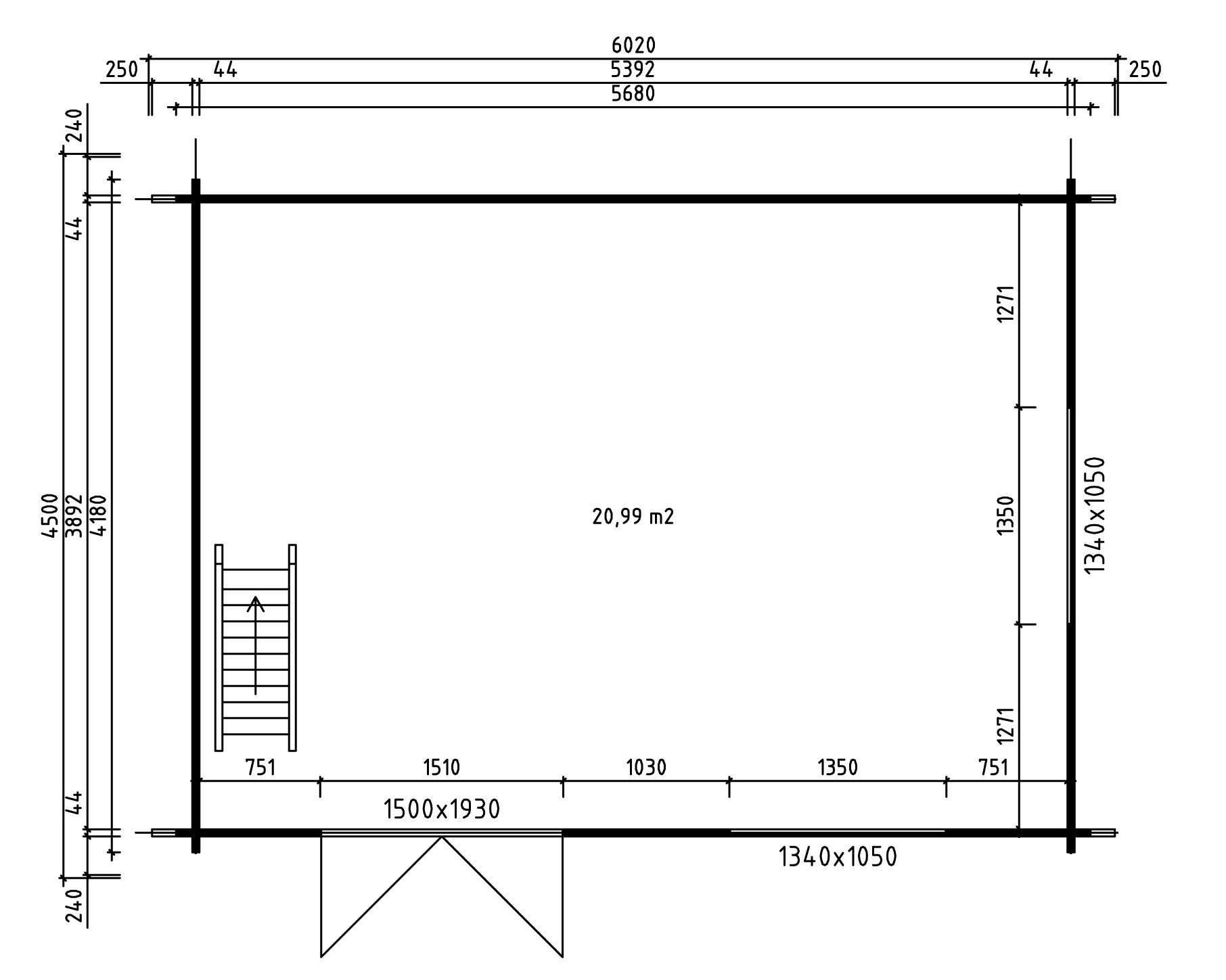 ISO, Alpholz Garten-und Freizeithaus Schutz-Imprägnierung Ohne Gartenhaus 602x450 Eppingen cm BxT: