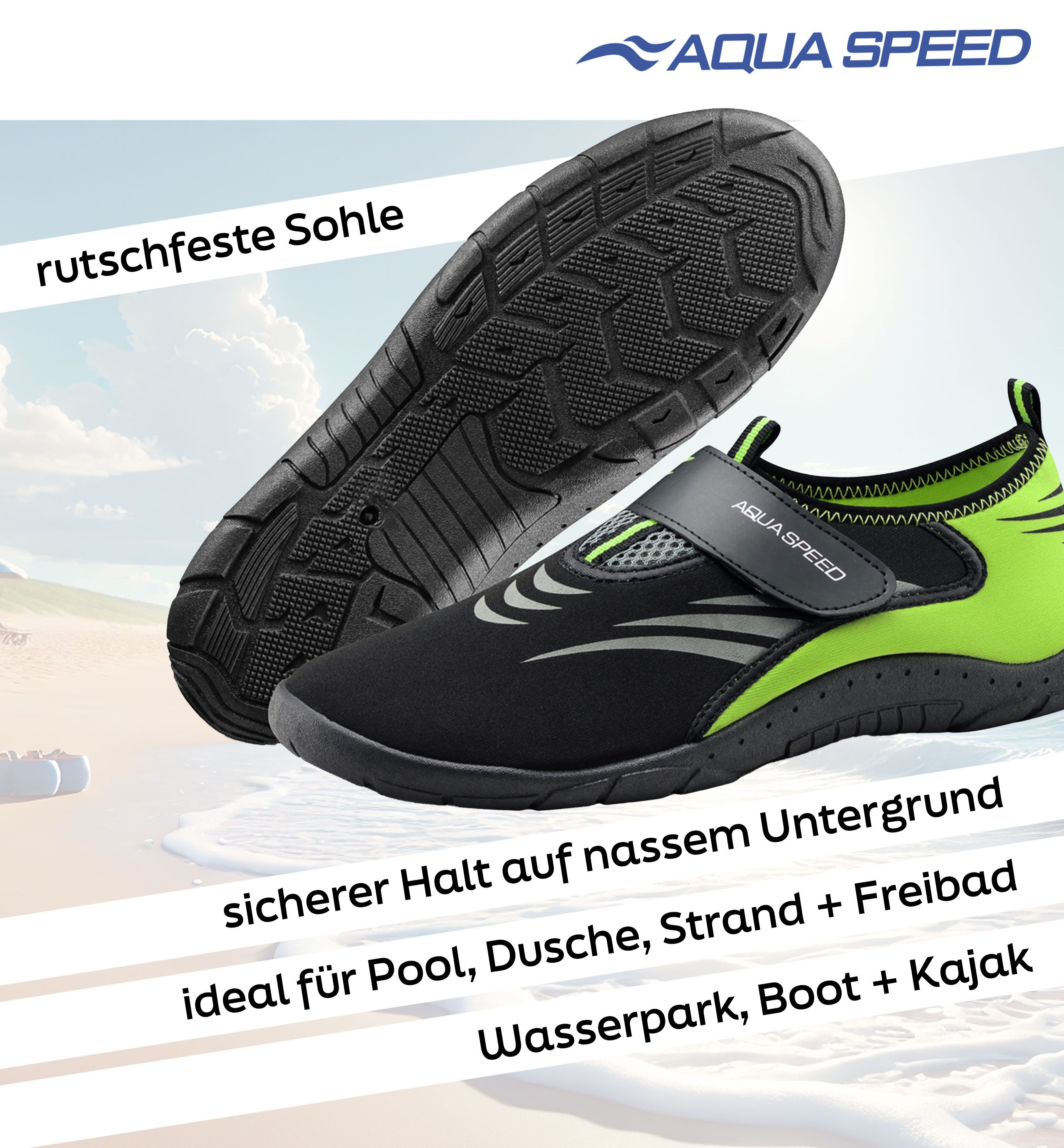 Aqua Speed Herren Strandschuhe Gr. 45 – sportlich, rutschfest & kompakt Was günstig online kaufen