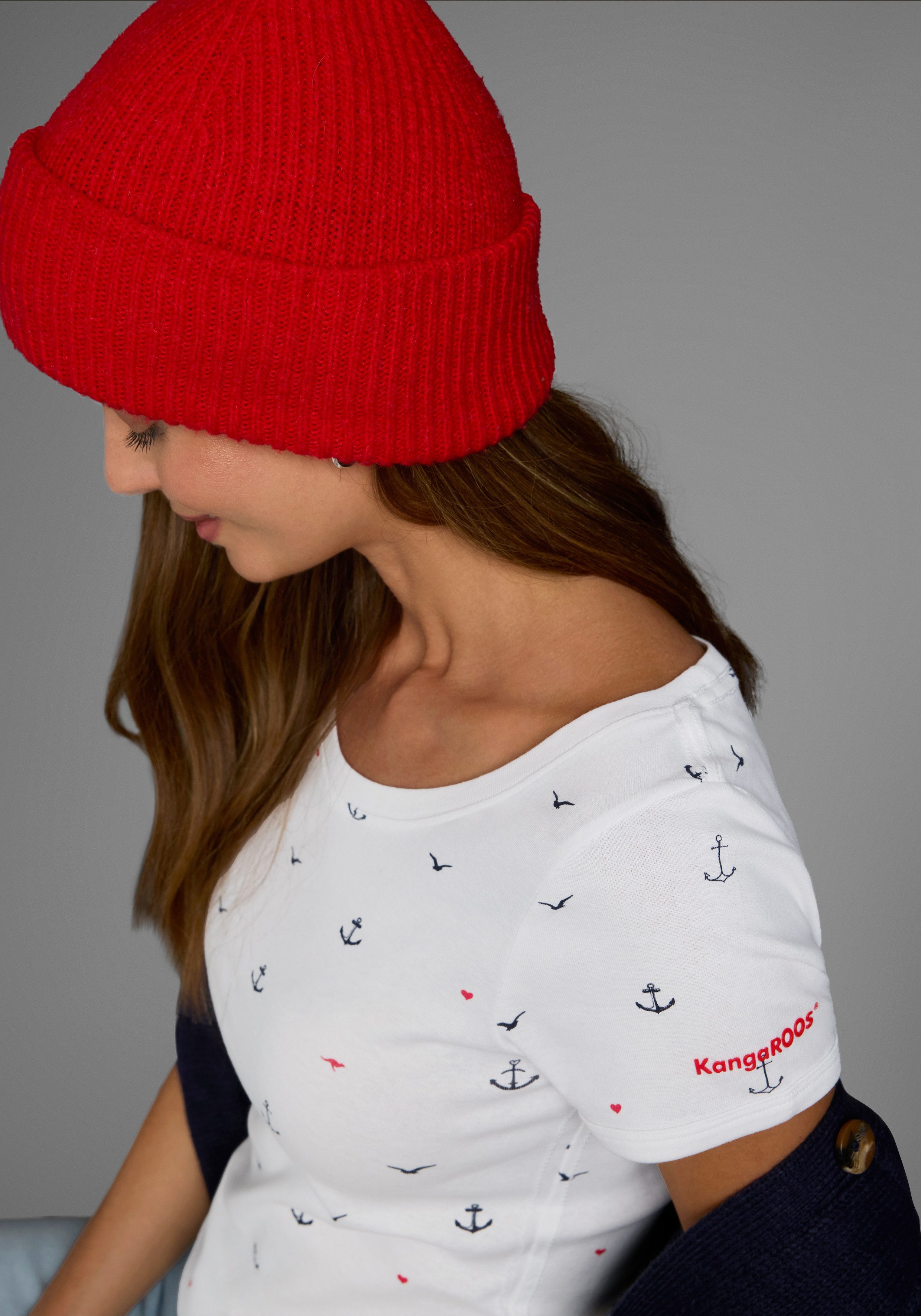 KangaROOS T-Shirt kurzärmelig, sehr figurbetont und hüftbedeckend