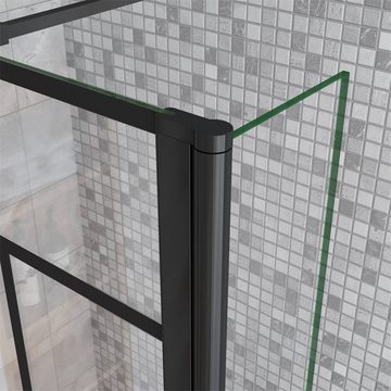 duschspa Duschwand 8mm Duschtrennwand Duschwand Glaswand Walk in Dusche mit Flipper-Panel, Einscheibensicherheitsglas, Sicherheitsglas, (Set), Glas, Nano Glas