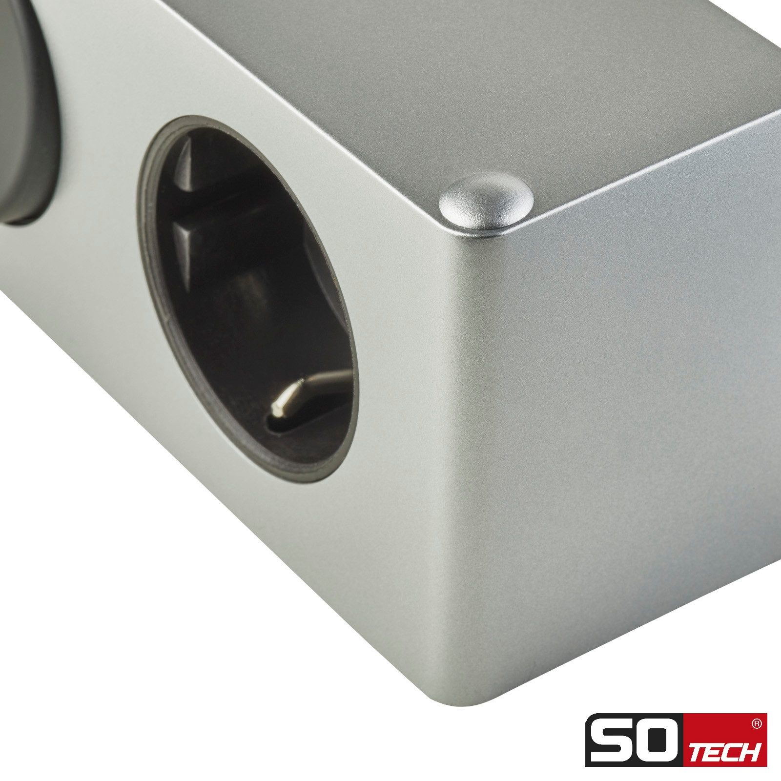SO-TECH® Steckdose Powerbox für Spiegelschränke silbergrau inkl. Lichtschalter, 1-St., Stromversorgung für 230 V