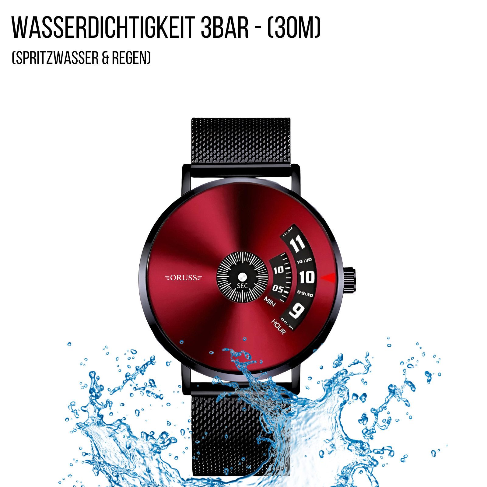 StellarLuma Quarzuhr Herrenuhr Armbanduhr Quarzuhr Edelstahl Mesharmband mit Uhrenkürzer MeshwatchMKX, (Packung, Armbanduhr inklusive Werzeug zur Armbandanpassung), Flache Quarzuhr mit Edelstahl-Mesharmband und Varianten-Zifferblatt