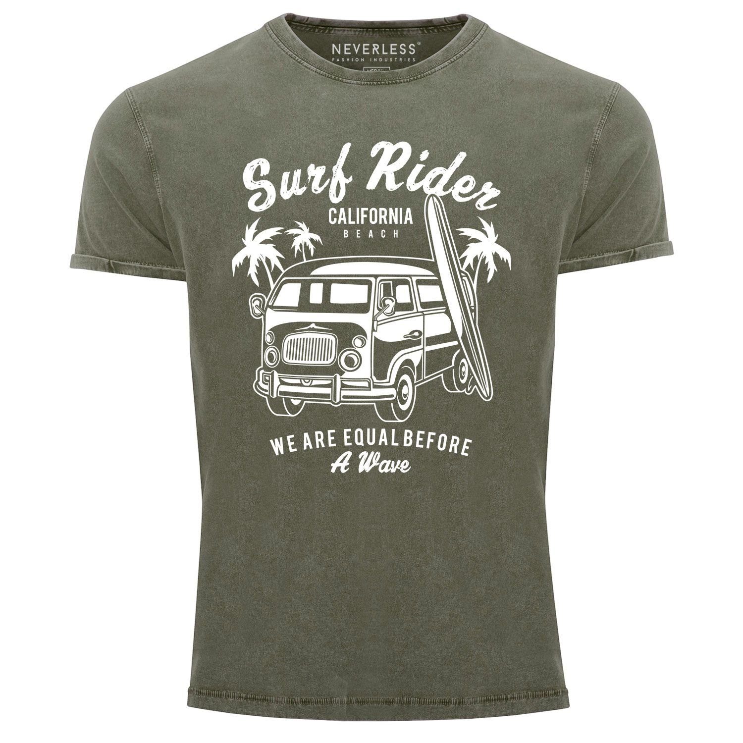 Print-Shirt Cooles Angesagtes Herren T-Shirt Vintage Shirt Retro Bus Surfen