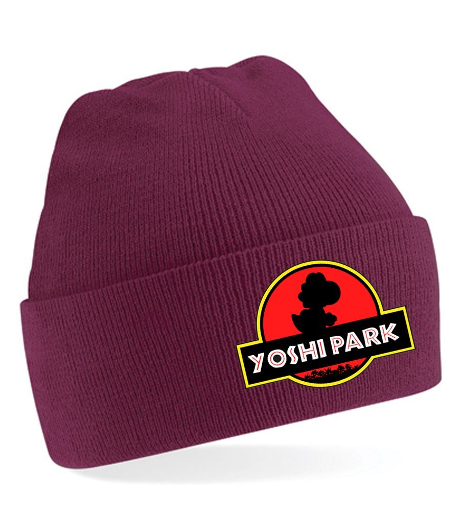 Blondie & Brownie Beanie Unisex Erwachsenen Mütze Super Yoshi Park Dino Mario Burgund