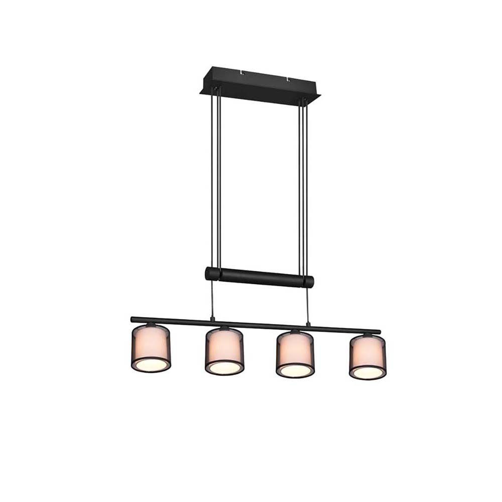 TRIO Leuchten Pendelleuchte, Leuchtmittel nicht inklusive, Esszimmerlampe Deckenlampe Pendellampe Hängeleuchte Metall Schwarz B