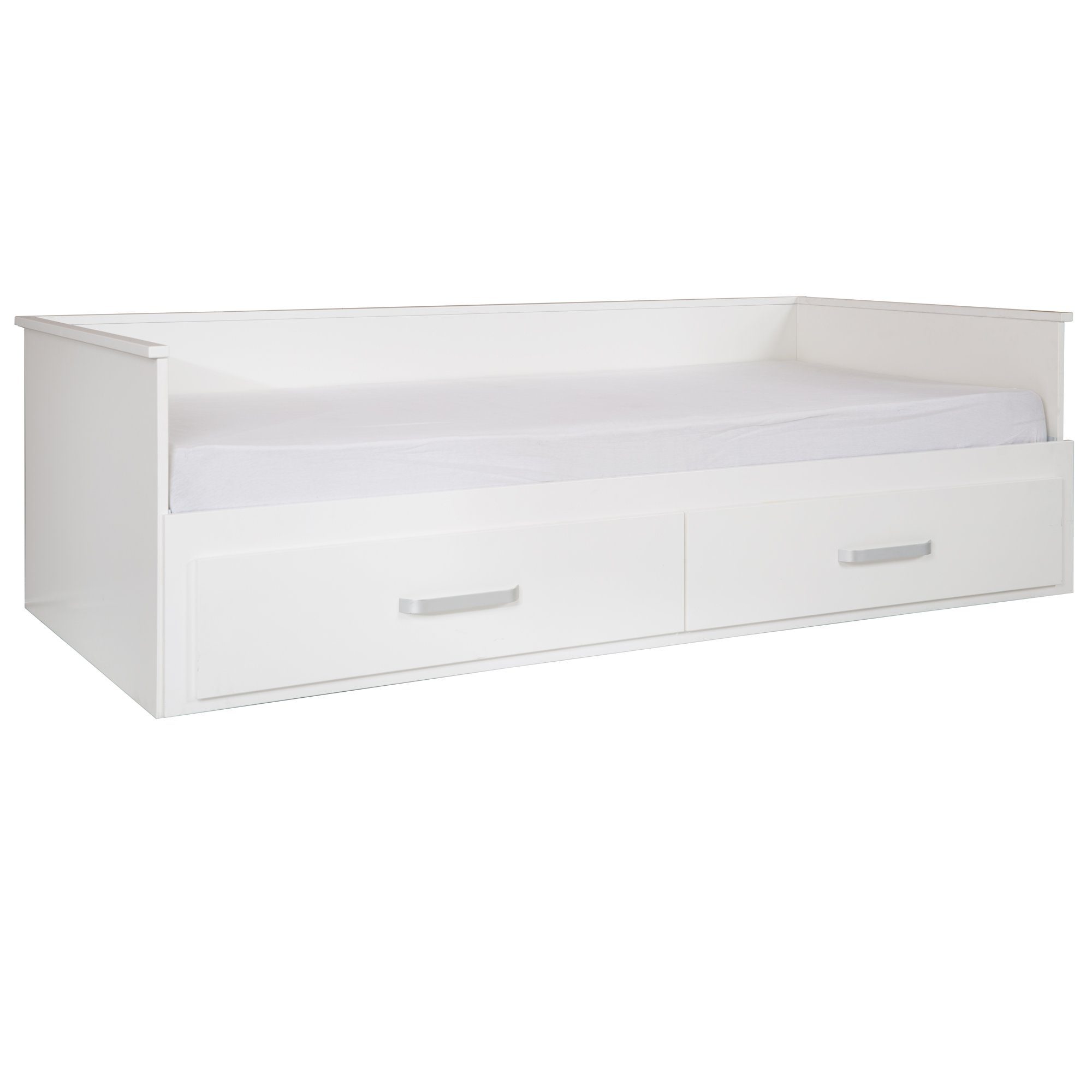 roba® Daybed Tagesbett, Zum Doppelbett ausziehbar, weiß, inkl. 2 Schubladen