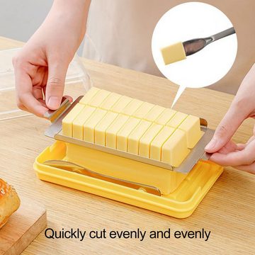Rutaqian Butterdose Plastik Butterbehälter Mit Cutter Slicer für Gekühlte Butterbehinder, (Hilfsbutterschneidekasten, Mit Transparenter Deckel, 1-tlg)