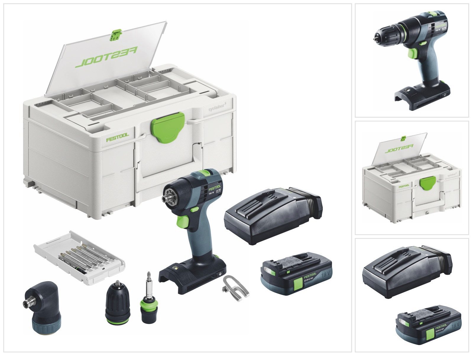 FESTOOL Akku-Schrauber TXS 18-Basic-Set Akku Bohrschrauber 18 V 40 Nm Brushless + 1x Akku 3