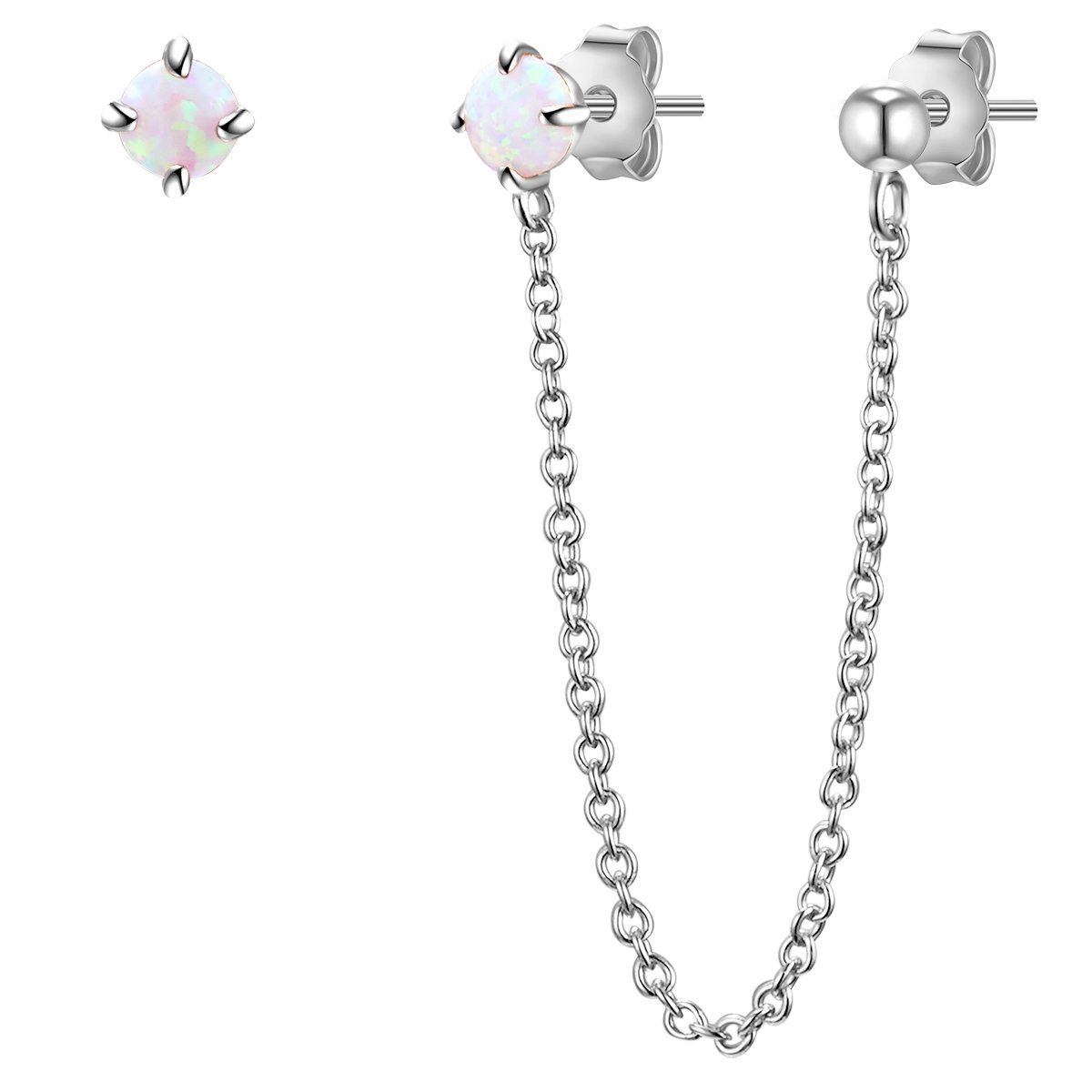 Nahla Jewels Paar Ohrstecker silber, mit Opal