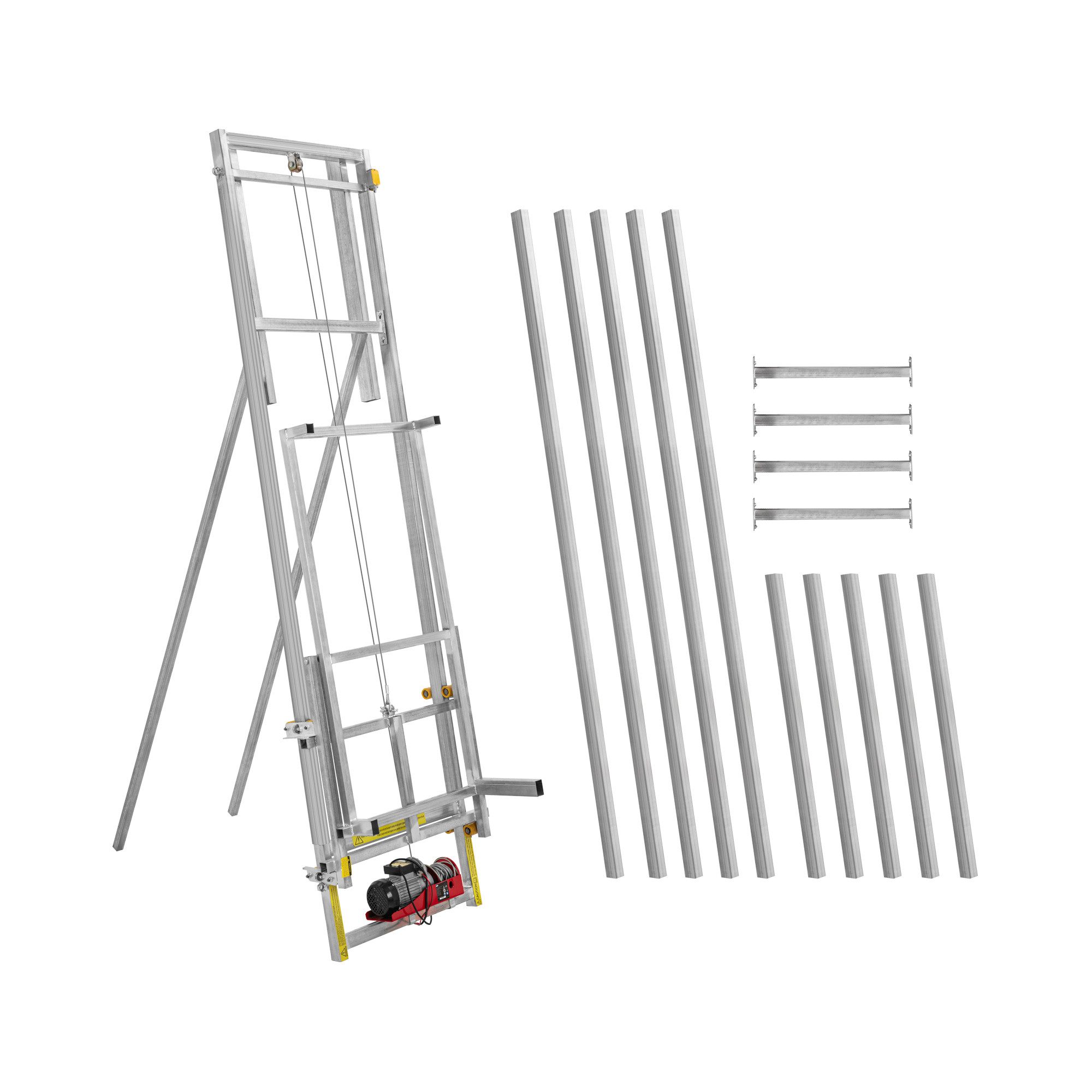 MSW Winde Dachdecker-Aufzug 15 m Bauaufzug 200 kg 1500 W Leiterlift Flachdach, verschiedene Größen