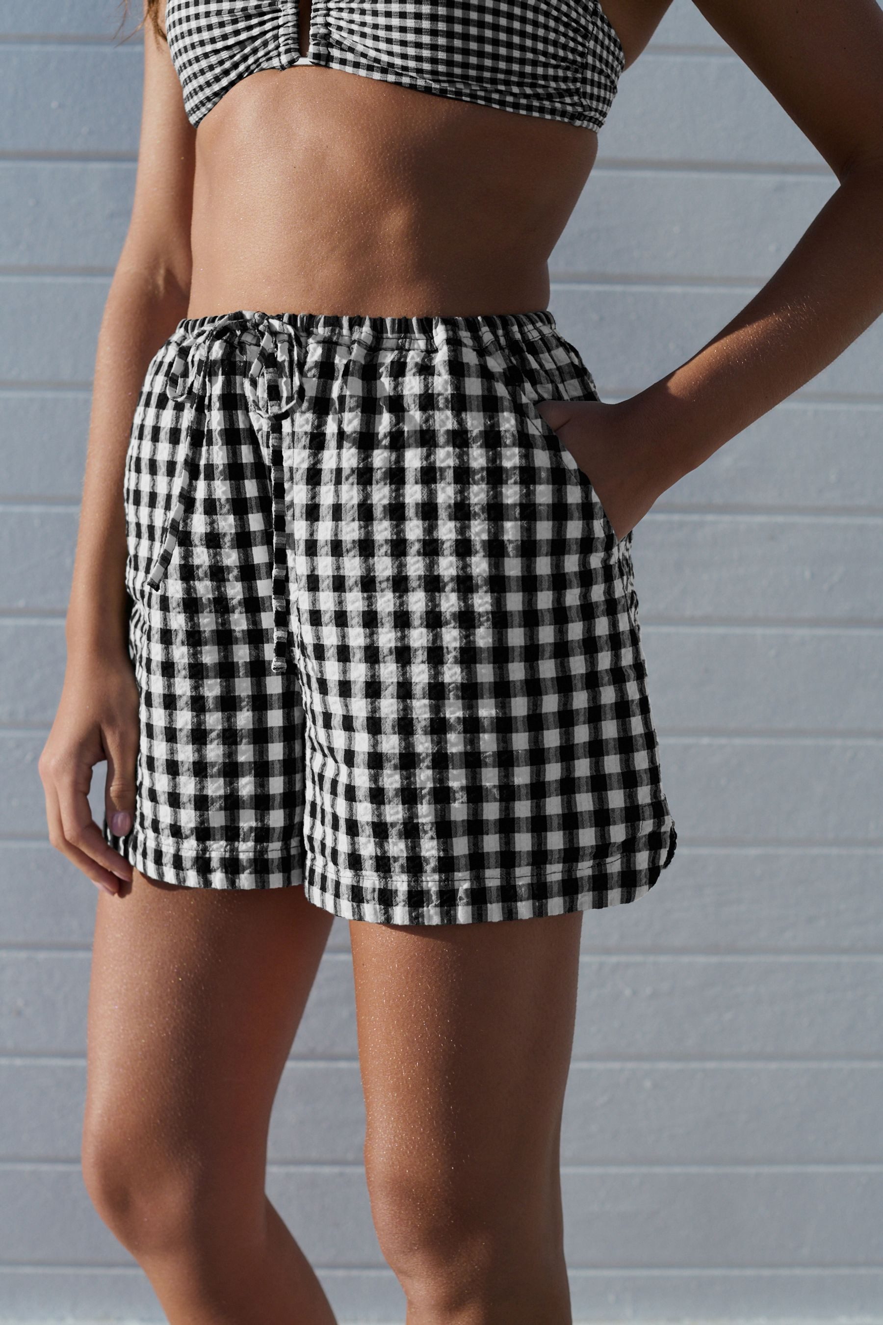 Next Shorts Shorts mit Ginganmuster (1-tlg)
