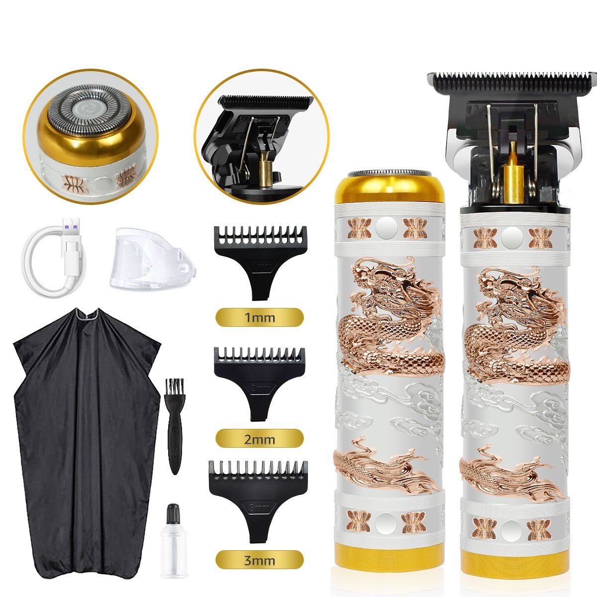 LifeImpree Haar- und Bartschneider, Rasiermesser + Haarschneidemaschine für Männer
