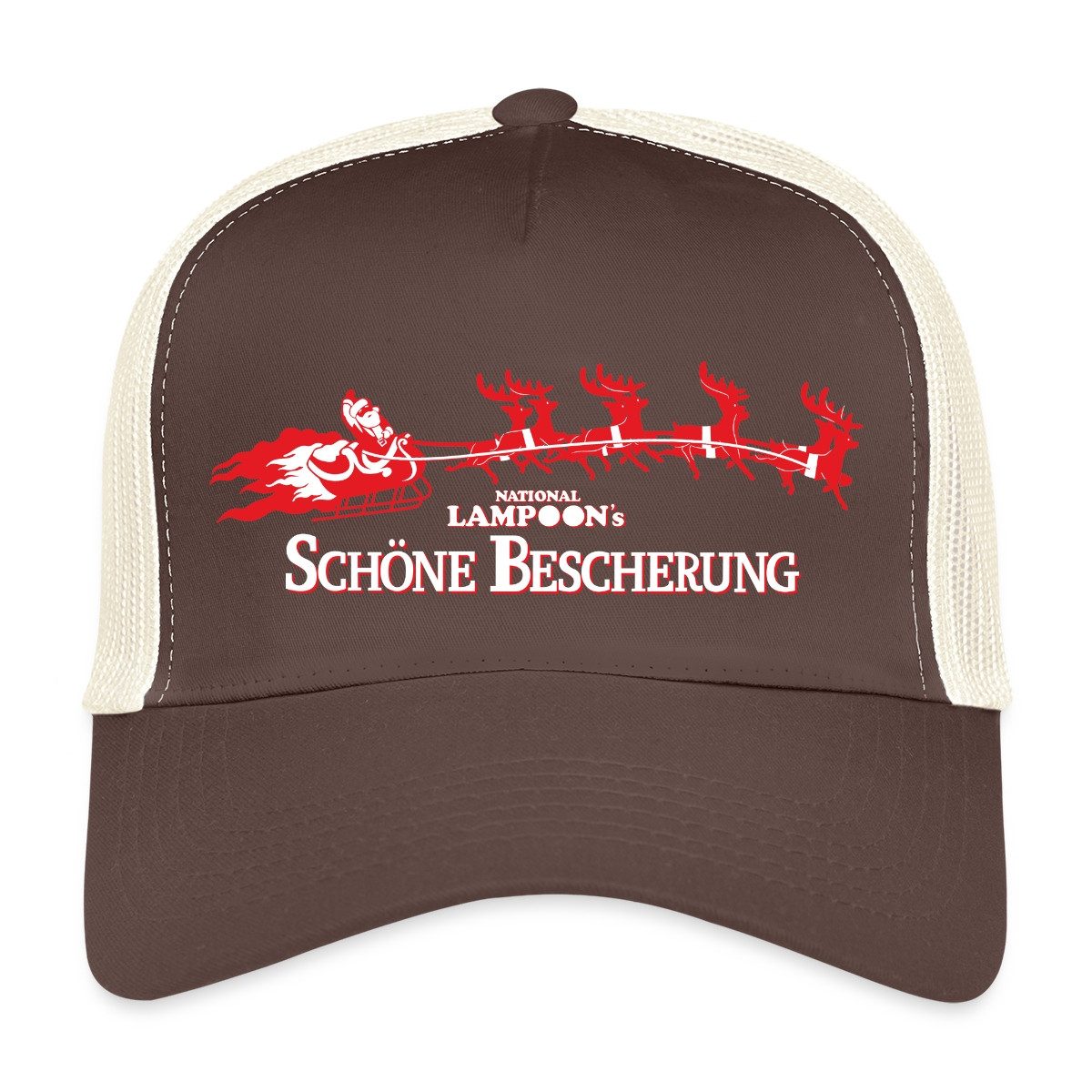 Spreadshirt Trucker Cap Schöne Bescherung Logo Mit Weihnachtsmann Trucker Cap (1-St)