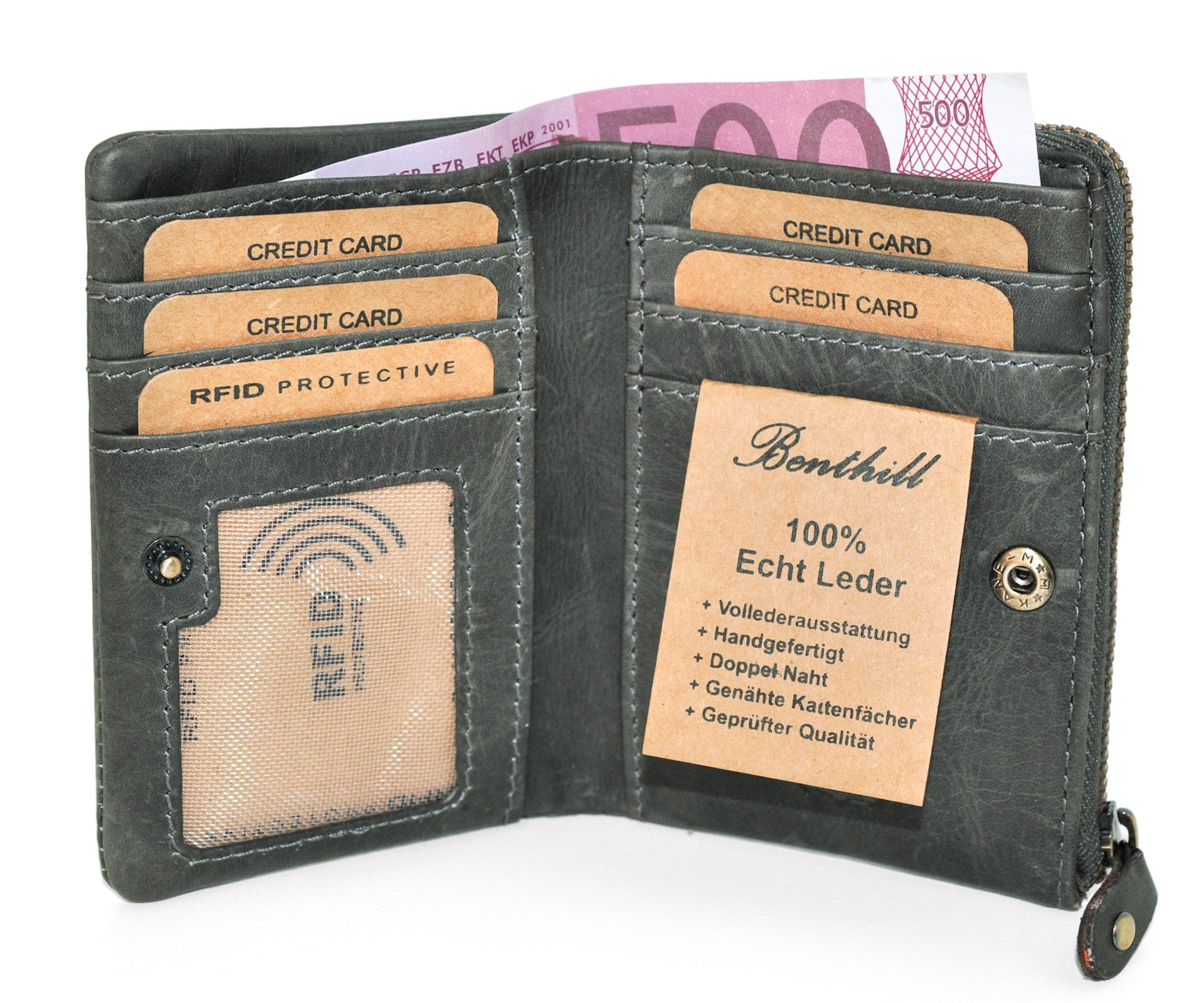 Benthill Geldbörse Klein Echt Leder Geldbeutel günstig online kaufen