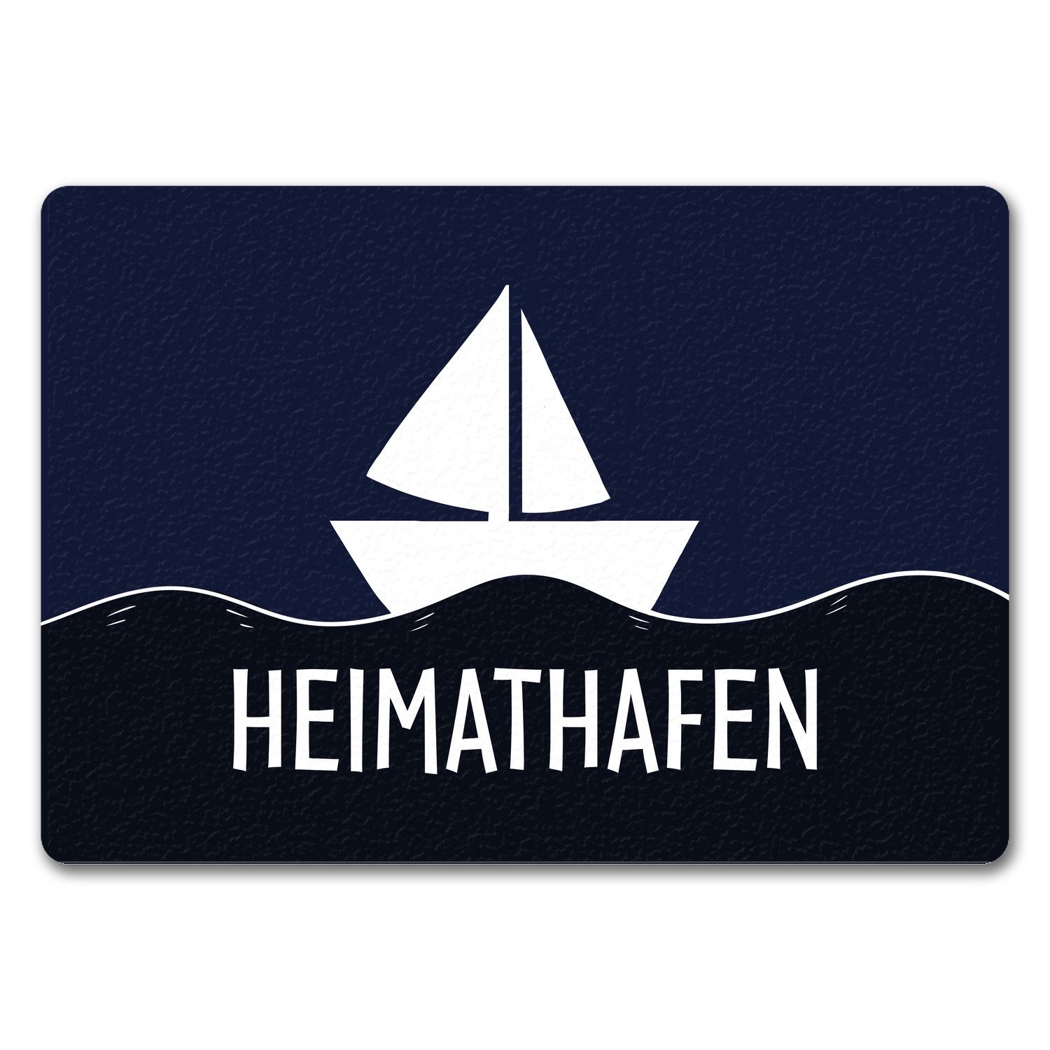 speecheese Fußmatte Heimathafen Fußmatte mit Schiff und Meeresmotiv Türmatte
