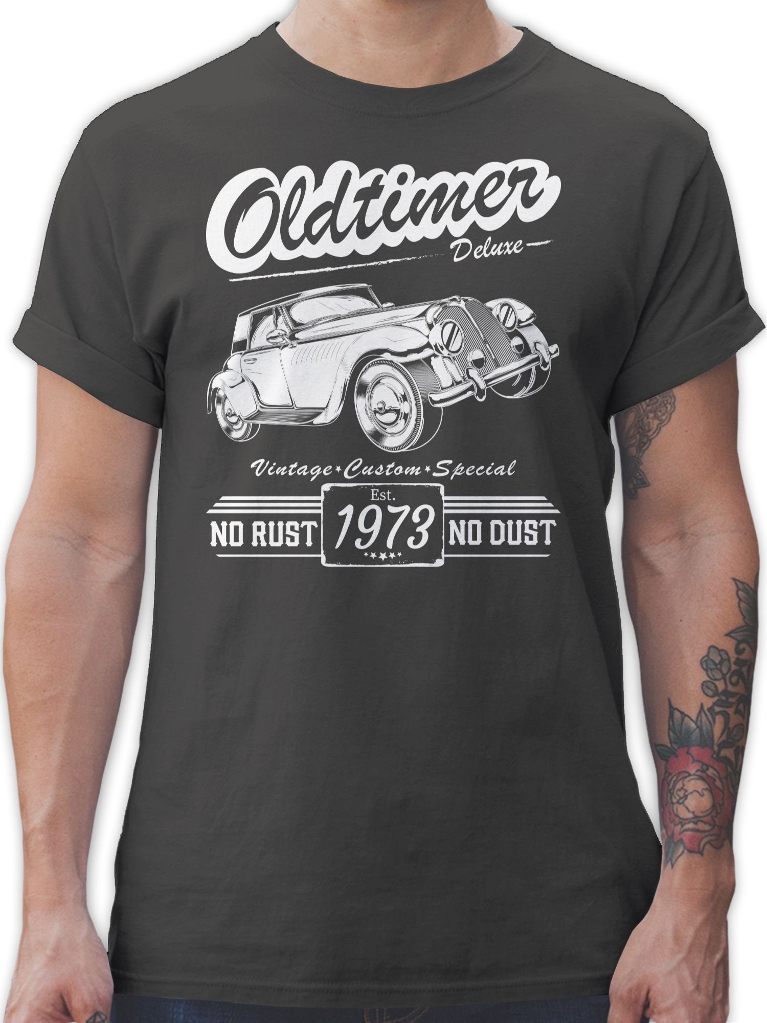 Shirtracer T-Shirt Fünfzigster Oldtimer Baujahr 1973 50. Geburtstag 03 Dunkelgrau